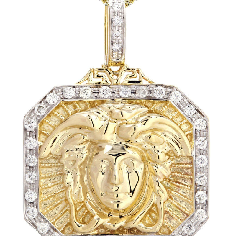 14K Yellow Gold Medusa Diamond Necklace  | 0.48 Carats