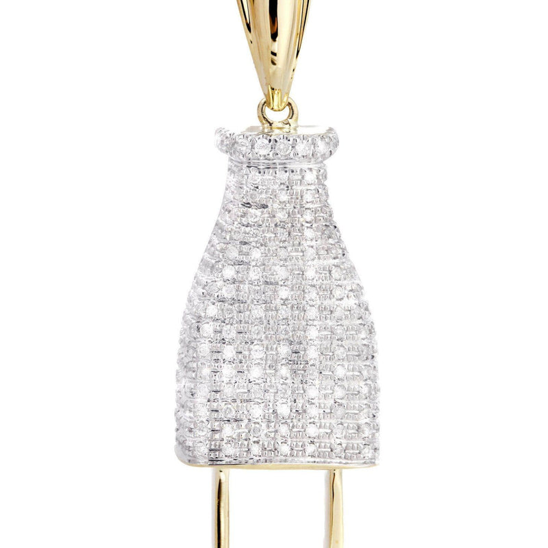 10K Yellow Gold Plug Diamond Necklace  | 0.66 Carats