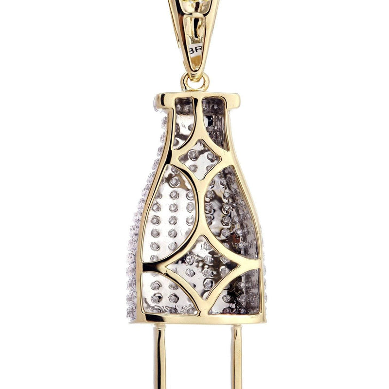 10K Yellow Gold Plug Diamond Necklace  | 0.66 Carats