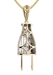 10K Yellow Gold Plug Diamond Necklace  | 0.66 Carats