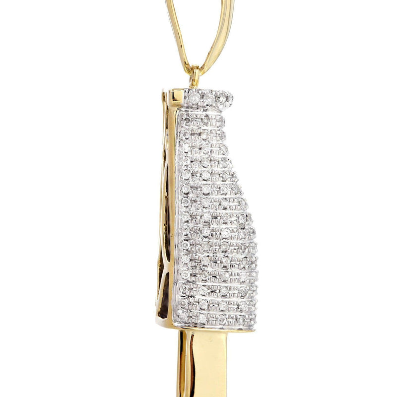 10K Yellow Gold Plug Diamond Necklace  | 0.66 Carats