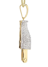 10K Yellow Gold Plug Diamond Necklace  | 0.66 Carats