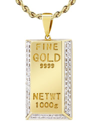 10K Yellow Gold Kilo Bar Diamond Necklace  | 0.33 Carats
