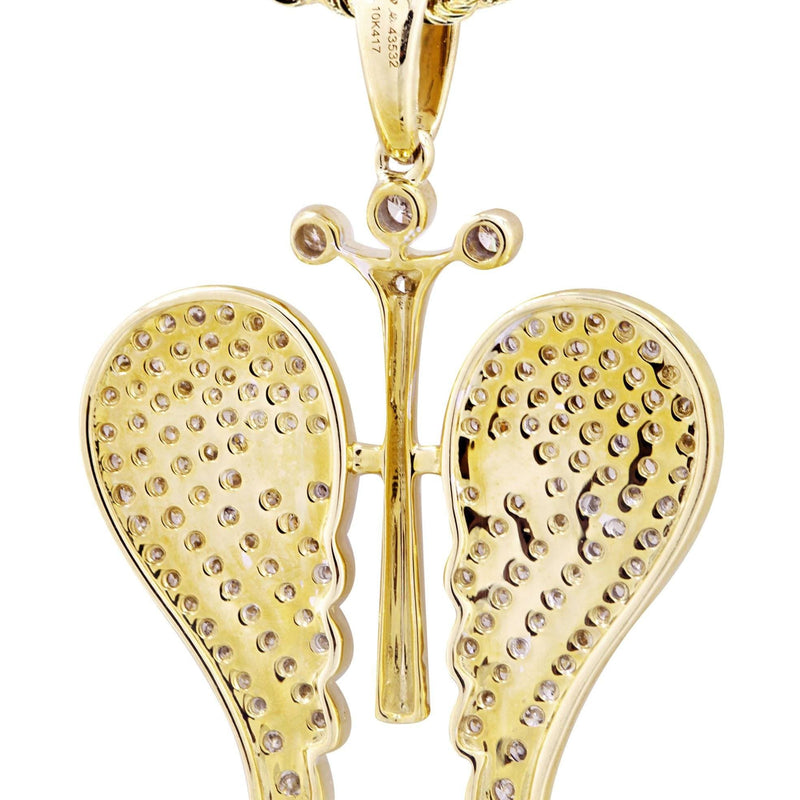 10K Yellow Gold Wings Diamond Necklace  | 0.77 Carats