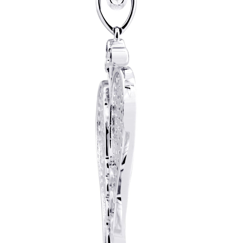 10K White Gold Wings Diamond Necklace  | 0.86 Carats
