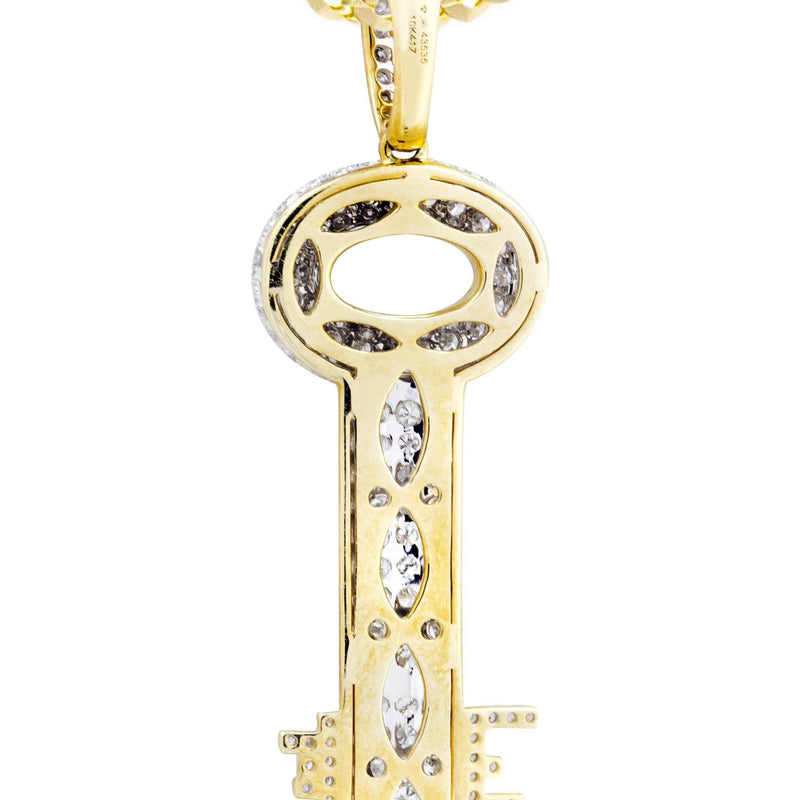 10K Yellow Gold Key Diamond Necklace  | 2.78 Carats