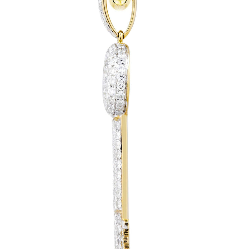 10K Yellow Gold Key Diamond Necklace  | 2.78 Carats