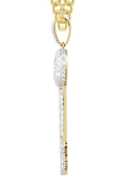 10K Yellow Gold Key Diamond Necklace  | 2.78 Carats