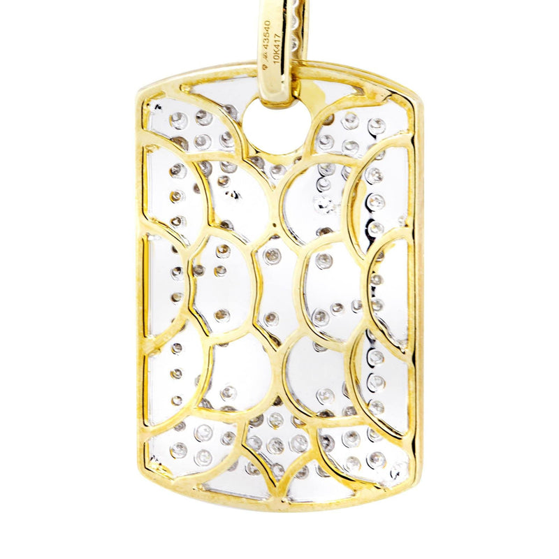 10K Yellow Gold Dog Tag Diamond Necklace  | 0.52 Carats