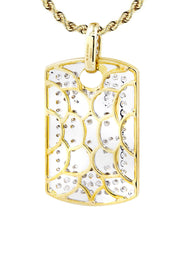10K Yellow Gold Dog Tag Diamond Necklace  | 0.52 Carats