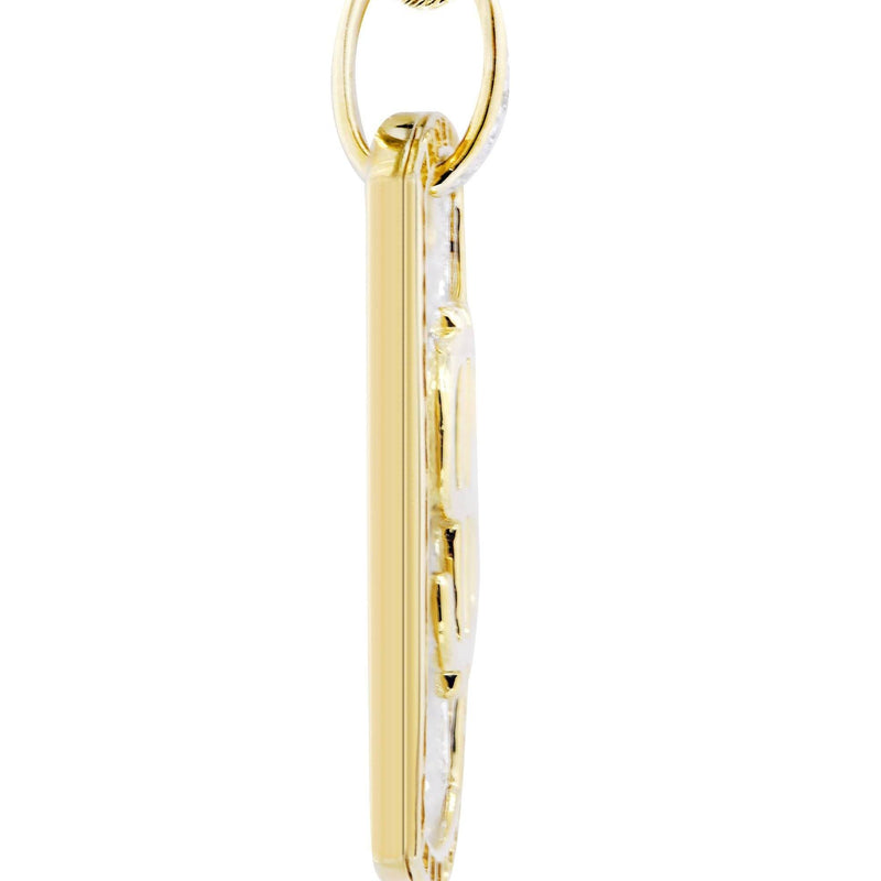 10K Yellow Gold Dog Tag Diamond Necklace  | 0.52 Carats