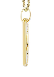 10K Yellow Gold Dog Tag Diamond Necklace  | 0.52 Carats