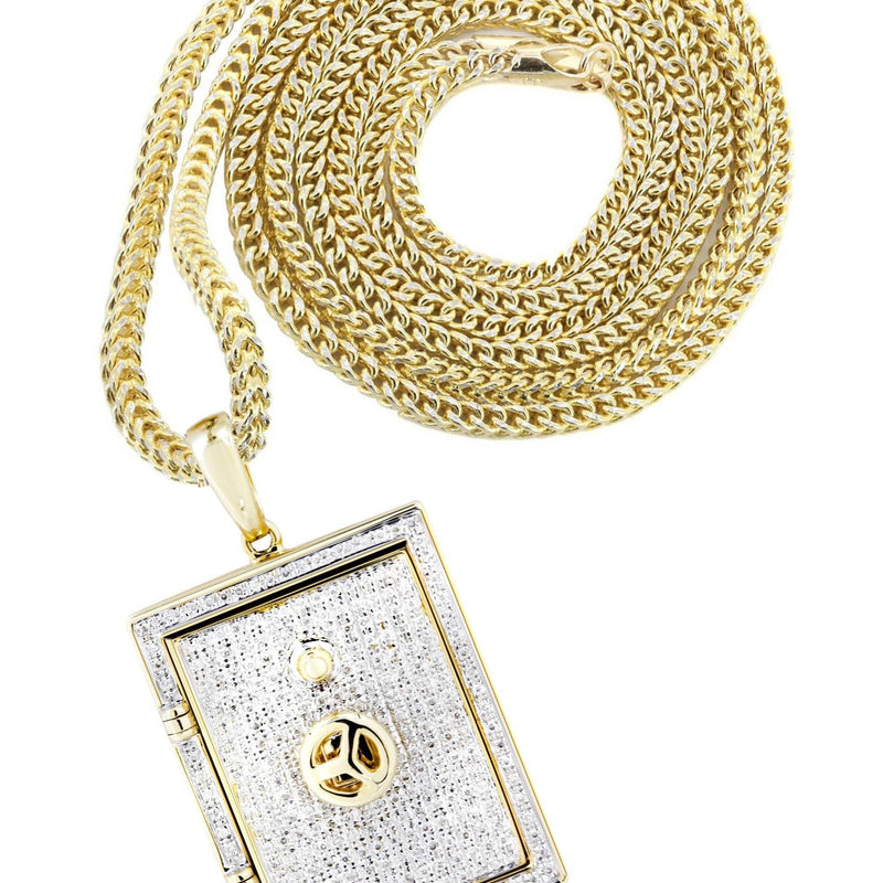 10K Yellow Gold Vault Diamond Necklace  | 0.59 Carats