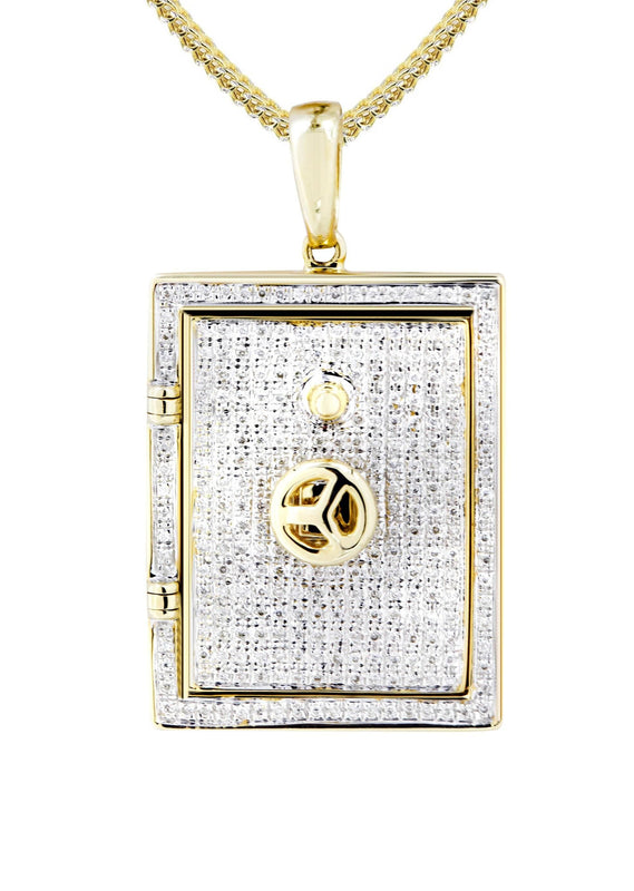 10K Yellow Gold Vault Diamond Necklace  | 0.59 Carats