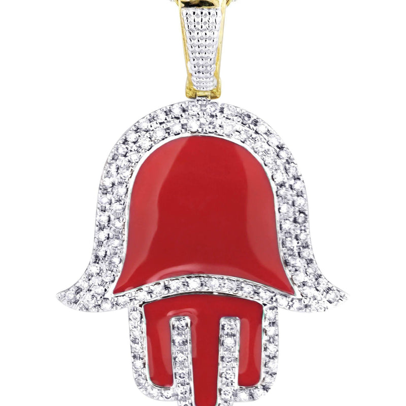10K Yellow Gold Hamsa Diamond Necklace  | 0.8 Carats