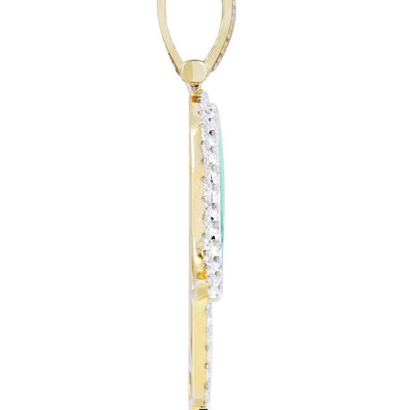 10K Yellow Gold Hamsa Diamond Necklace  | 0.8 Carats