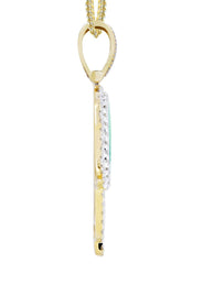 10K Yellow Gold Hamsa Diamond Necklace  | 0.8 Carats