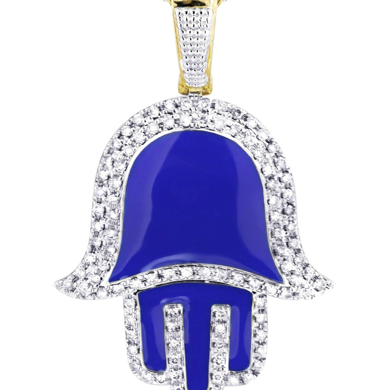 10K Yellow Gold Hamsa Diamond Necklace  | 0.8 Carats