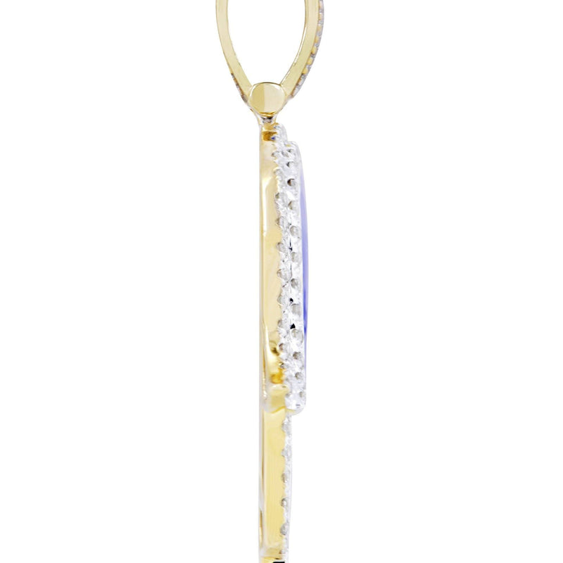 10K Yellow Gold Hamsa Diamond Necklace  | 0.8 Carats