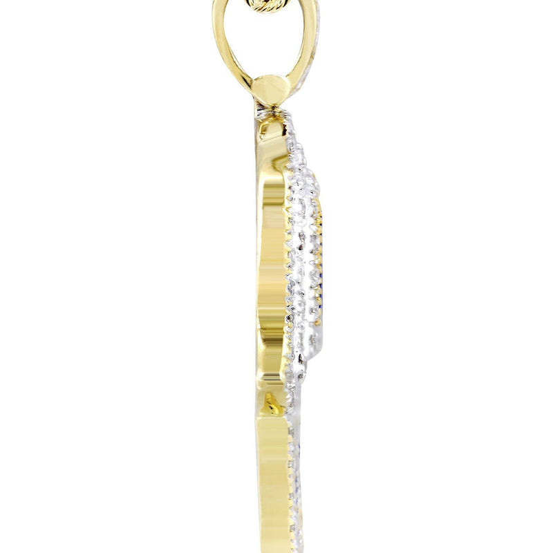 10K Yellow Gold Hamsa Diamond Necklace  | 0.76 Carats