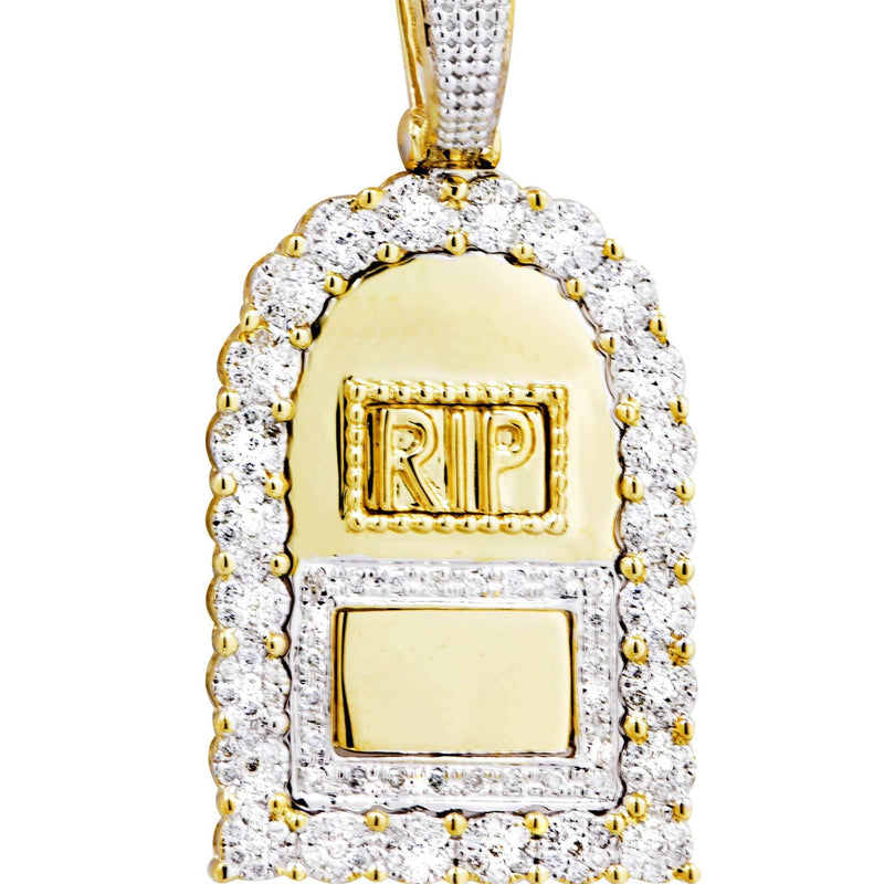 10K Yellow Gold RIP Diamond Necklace  | 0.85 Carats