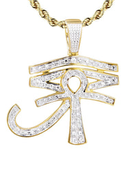 10K Yellow Gold Eye of Ra Diamond Necklace  | 0.71 Carats