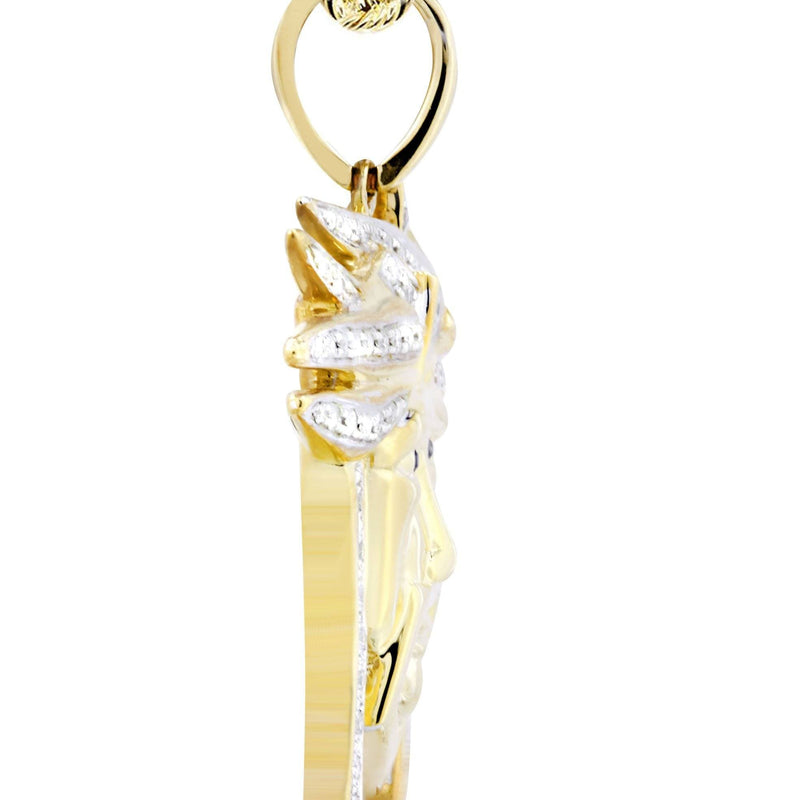 10K Yellow Gold Jesus Diamond Necklace  | 0.42 Carats