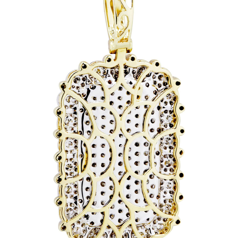 10K Yellow Gold Dog Tag Diamond Necklace  | 1.73 Carats