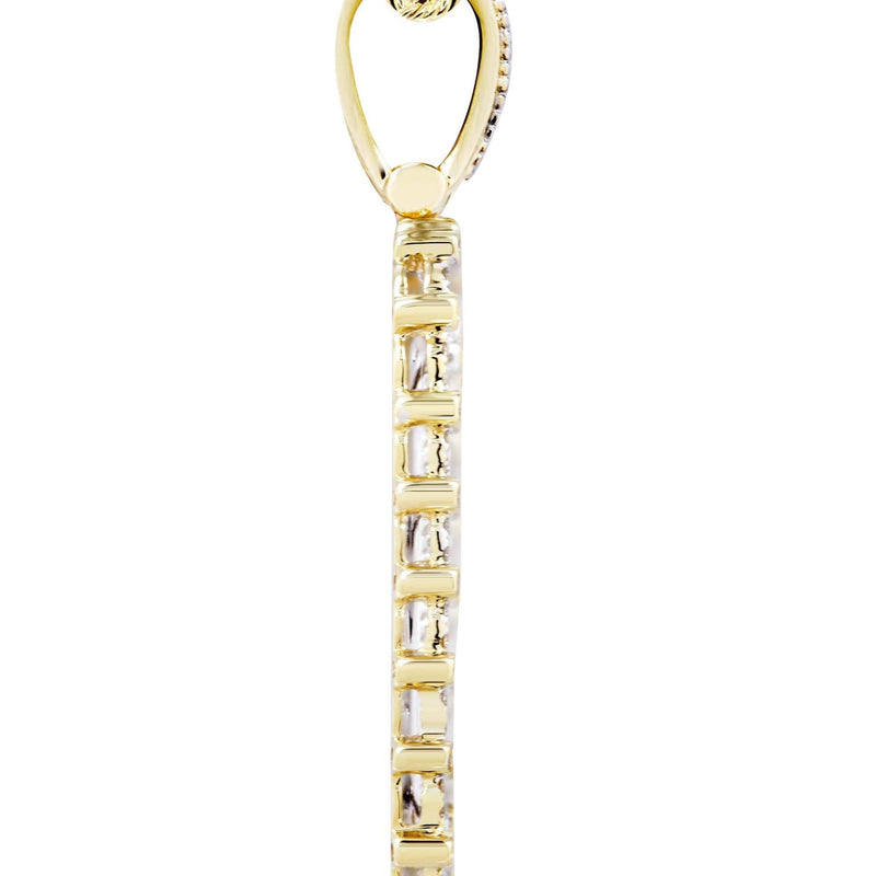 10K Yellow Gold Dog Tag Diamond Necklace  | 1.73 Carats