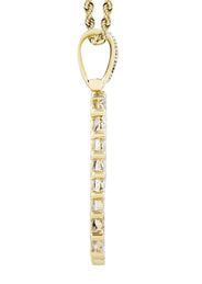 10K Yellow Gold Dog Tag Diamond Necklace  | 1.73 Carats