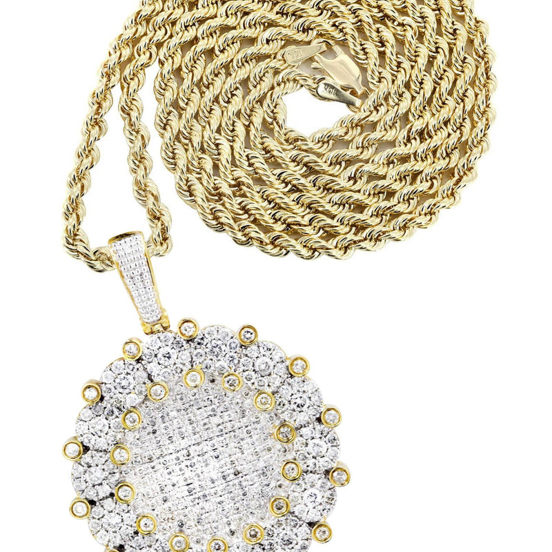 10K Yellow Gold Round Diamond Necklace  | 3.08 Carats