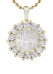10K Yellow Gold Round Diamond Necklace  | 3.08 Carats