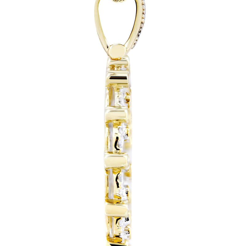 10K Yellow Gold Round Diamond Necklace  | 3.08 Carats