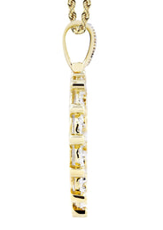 10K Yellow Gold Round Diamond Necklace  | 3.08 Carats
