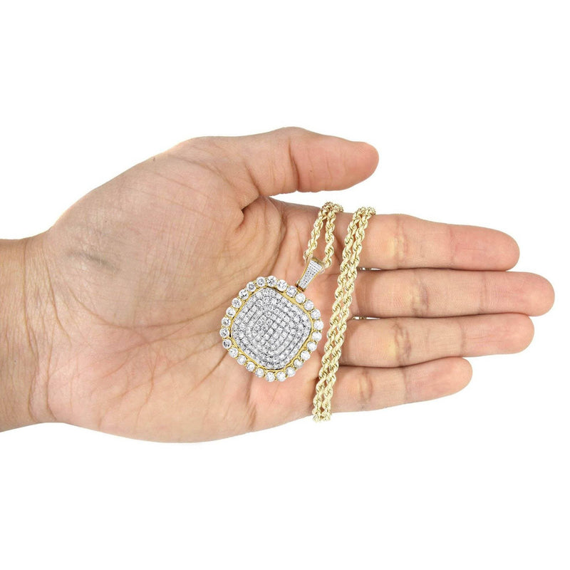 10K Yellow Gold Round Diamond Necklace  | 3.34 Carats