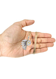 10K Yellow Gold Money Roll Diamond Necklace  | 2.2 Carats