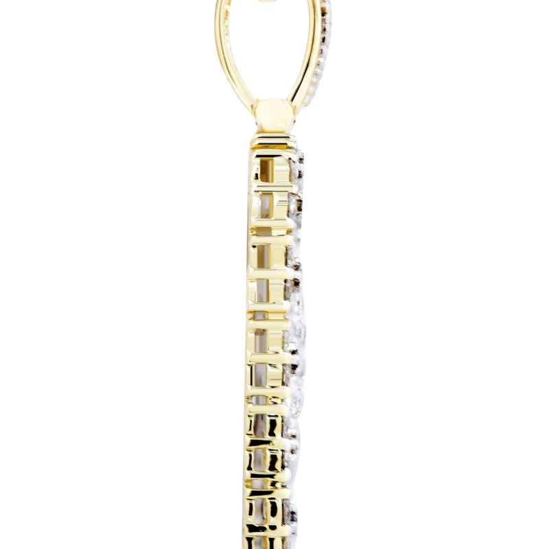 10K Yellow Gold Dog Tag Diamond Necklace  | 2.73 Carats