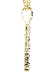 10K Yellow Gold Dog Tag Diamond Necklace  | 2.73 Carats