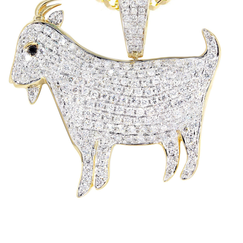 14K Yellow Gold Goat Diamond Necklace  | 2.44 Carats