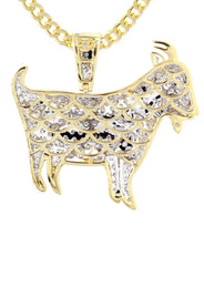14K Yellow Gold Goat Diamond Necklace  | 2.44 Carats