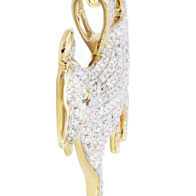 14K Yellow Gold Goat Diamond Necklace  | 2.44 Carats
