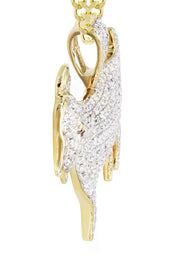 14K Yellow Gold Goat Diamond Necklace  | 2.44 Carats