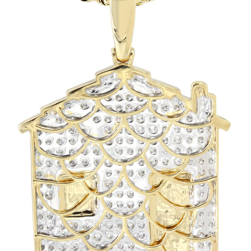14K Yellow Gold Trap House Diamond Necklace  | 2.62 Carats