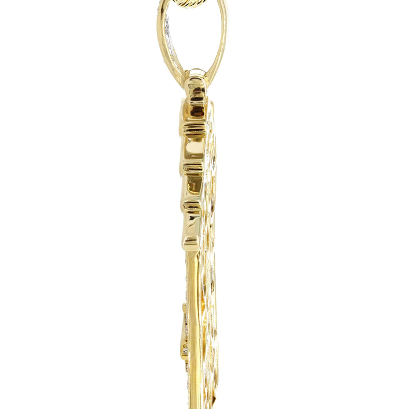 14K Yellow Gold Trap House Diamond Necklace  | 2.62 Carats