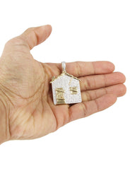 14K Yellow Gold Trap House Diamond Necklace  | 2.62 Carats