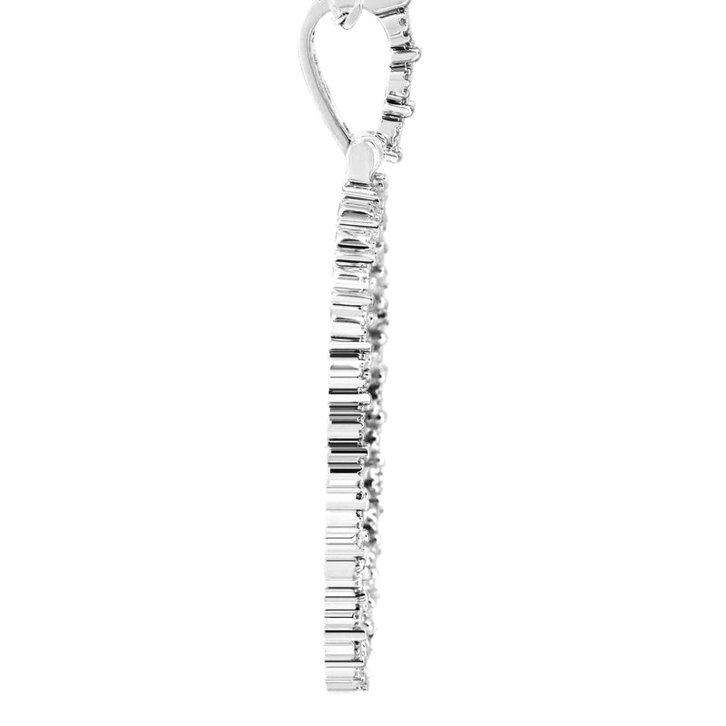Full Diamond 10K White Gold Medium Round Picture Pendant Necklace | 1.88 Carats | Appx. 19 Grams