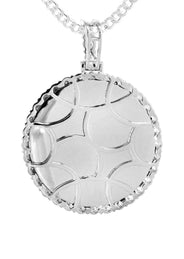 Full Diamond 10K White Gold Large Round Picture Pendant Necklace | 2.67 Carats | Appx. 22 Grams