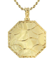 Full Diamond 10K Yellow Gold Medium Octagon Picture Pendant Necklace | 2.23 Carats | Appx. 20 Grams
