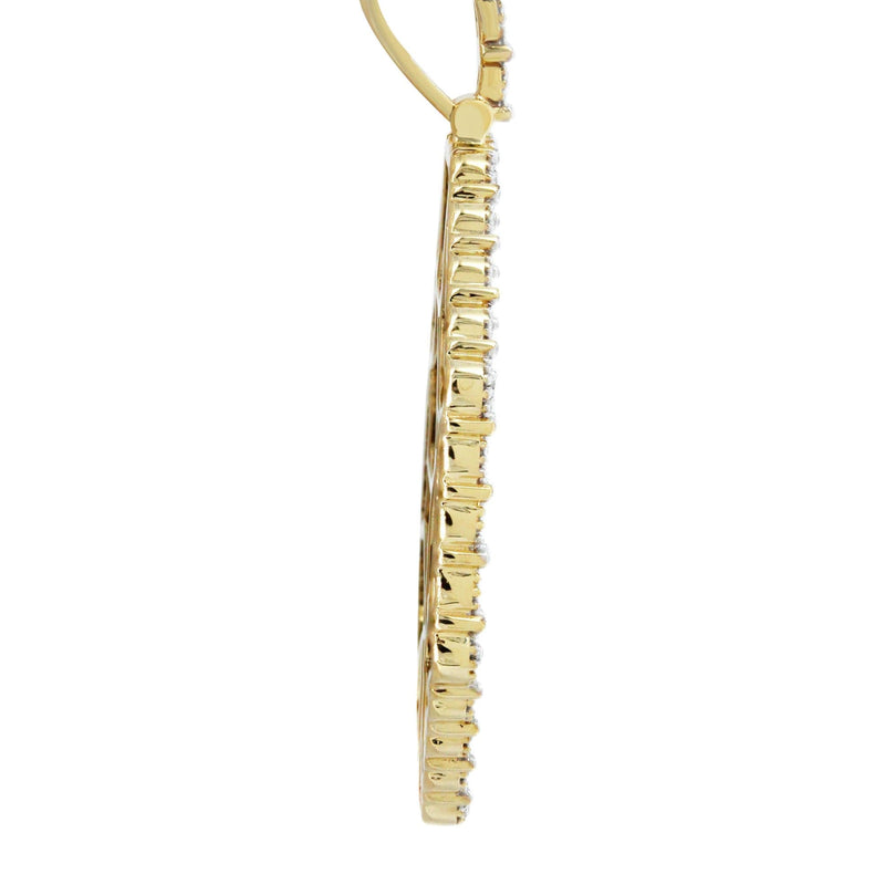Full Diamond 10K Yellow Gold Medium Octagon Picture Pendant Necklace | 2.23 Carats | Appx. 20 Grams