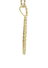 Full Diamond 10K Yellow Gold Medium Octagon Picture Pendant Necklace | 2.23 Carats | Appx. 20 Grams